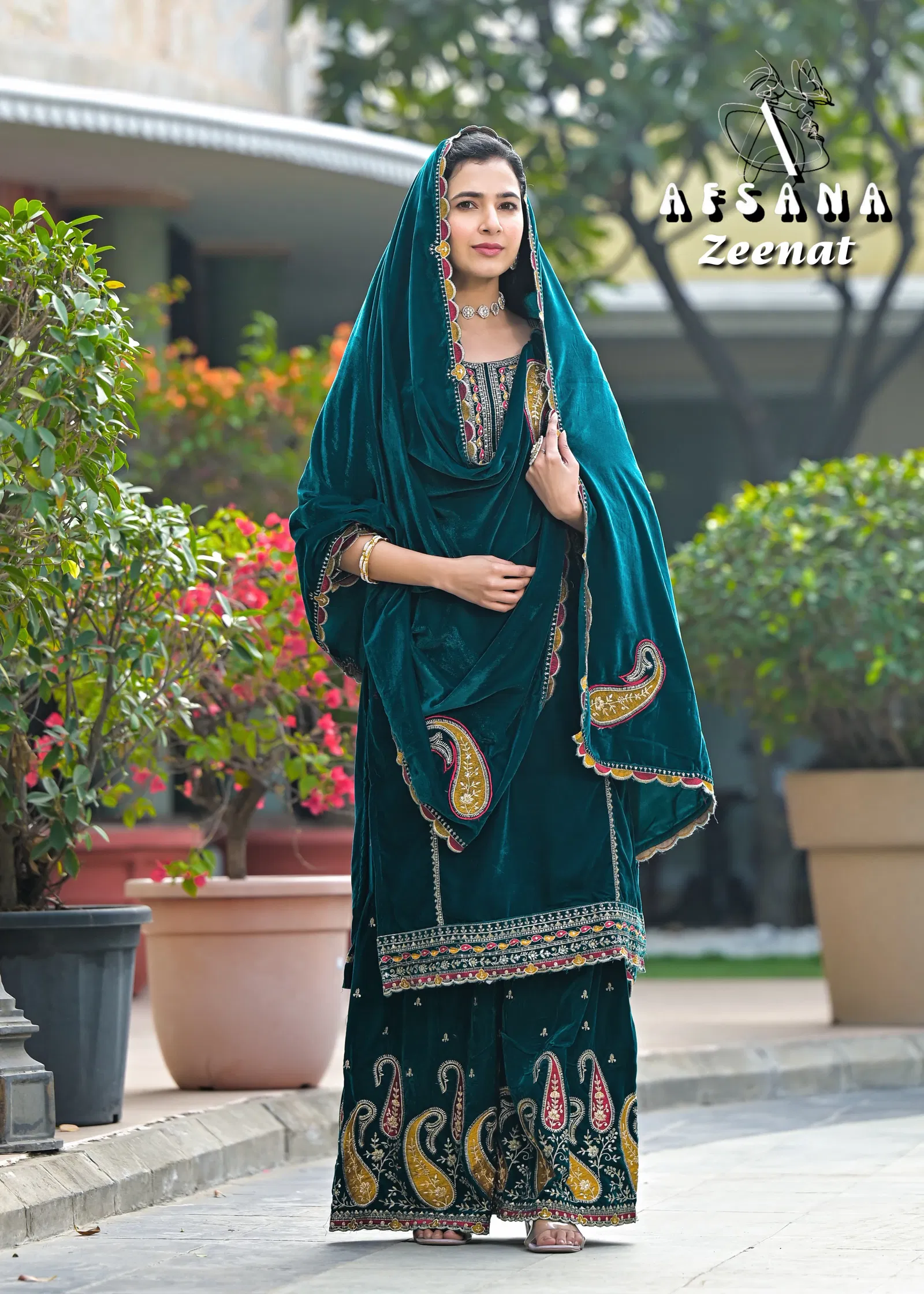Zeenat By Afsana Velvet Embroidered Readymade Suits Wholesale Shop In Surat
